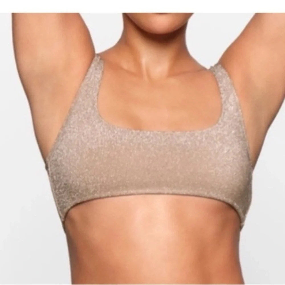 NWT Skims Glitter Swim Scoop Top 3X Crop Top / bralette